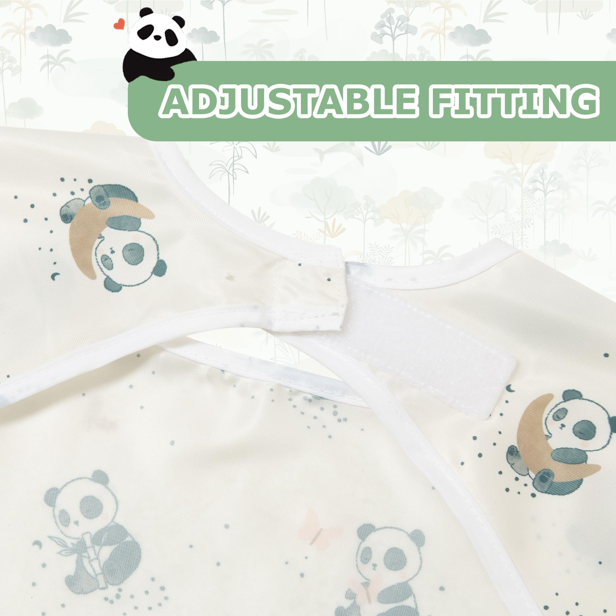 Little Dimsum Mess-Proof Bib with storage pocket catches drips and stores supplies.