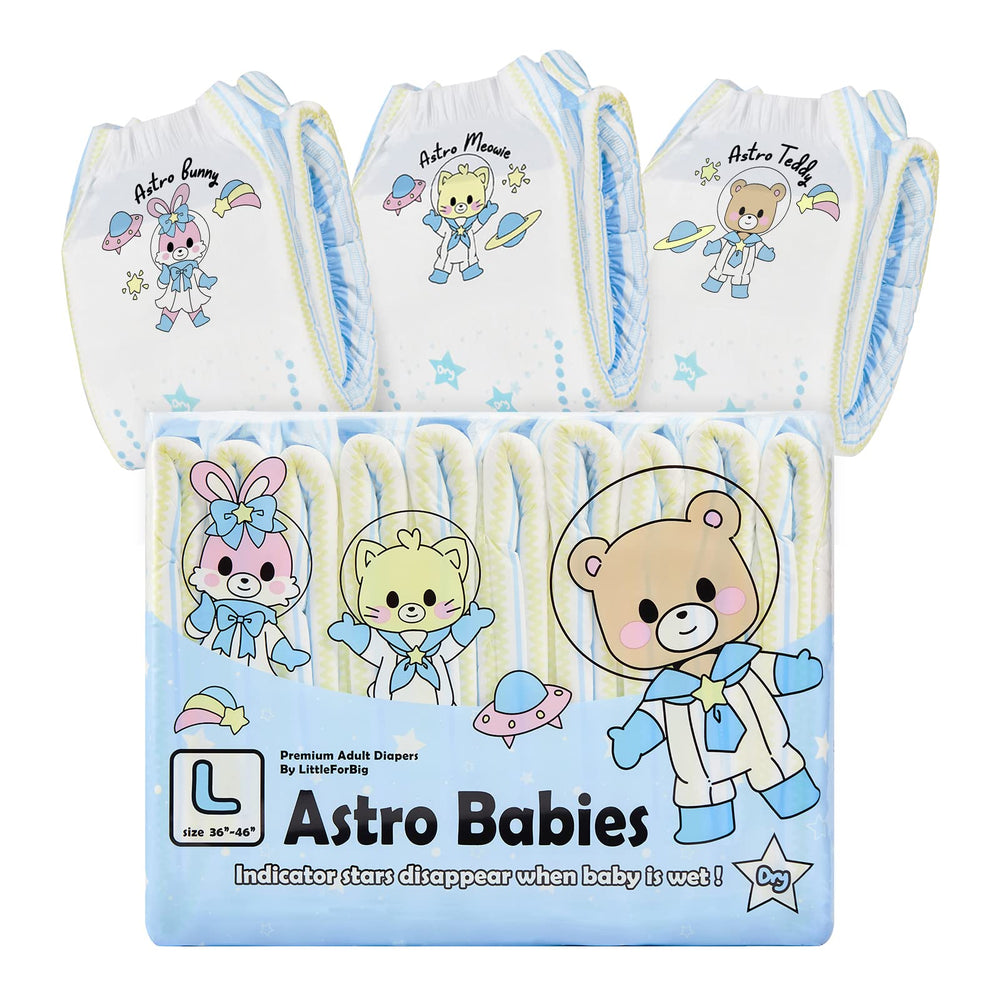Littleforbig Astro Babies diaper front view with star print for everyday comfort.