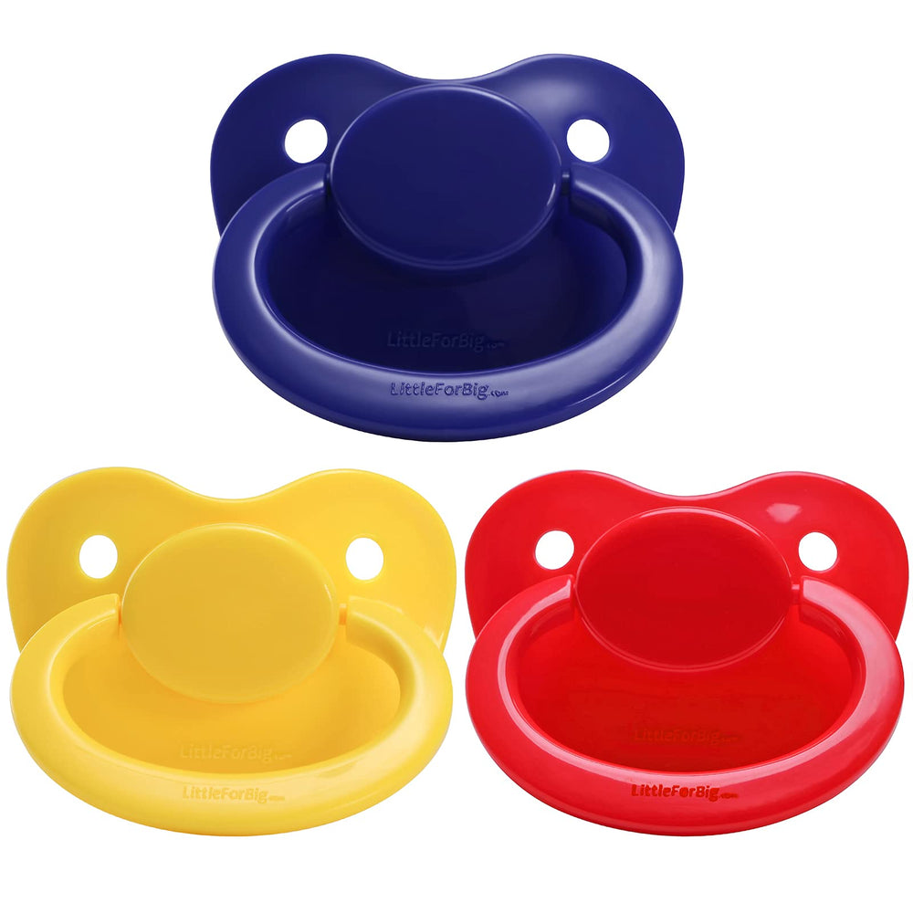 LittleForBig BigShield darkblue pacifier close-up highlighting soft silicone teat for comfort