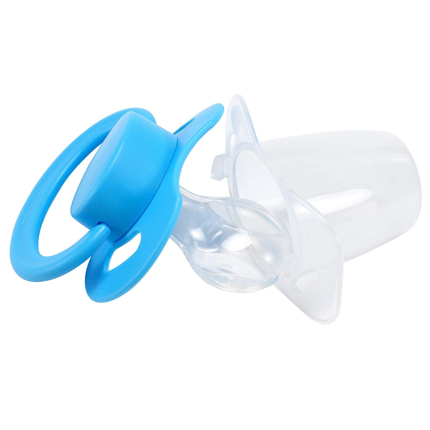 LittleForBig Bigshield Gen-II adult pacifier blue medical-grade plastic build emphasizes durability.