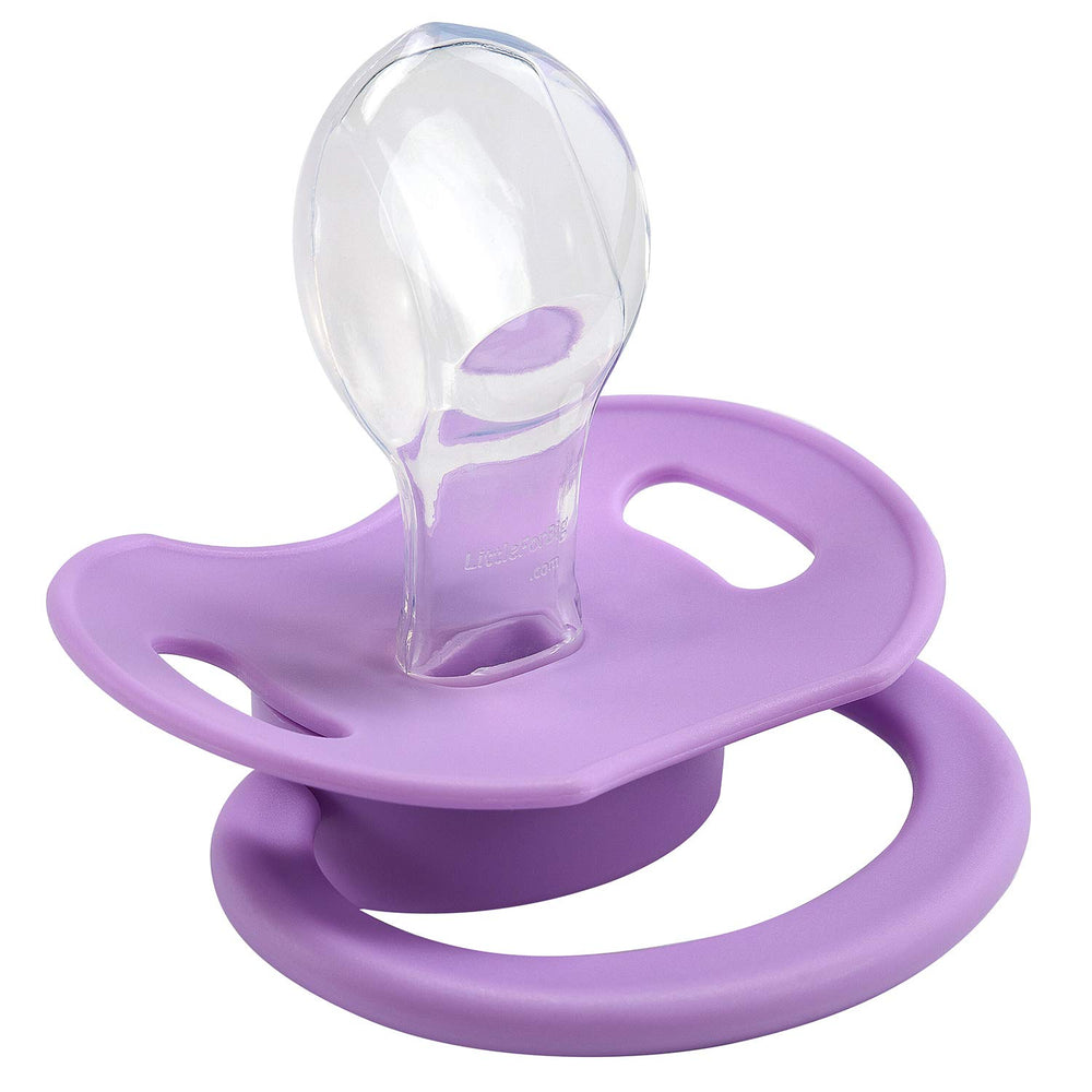 LittleForBig Bigshield Gen-II pacifier purple button close-up for DIY decorating