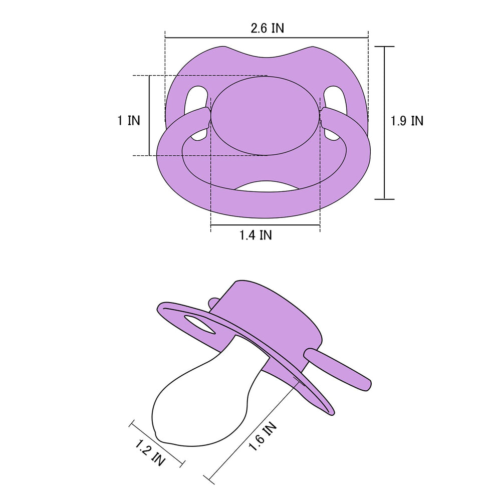 LittleForBig Bigshield Gen-II pacifier purple nipple shows clear silicone material for hygiene inspection
