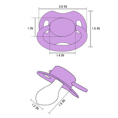 LittleForBig Bigshield Gen-II pacifier purple nipple shows clear silicone material for hygiene inspection