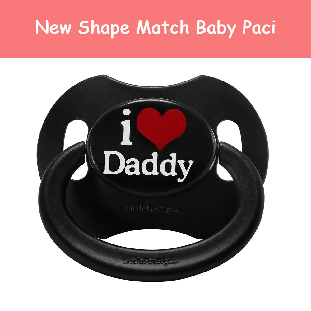 LittleForBig Bigshield Gen-II adult-sized pacifier suited for stylish display and use.