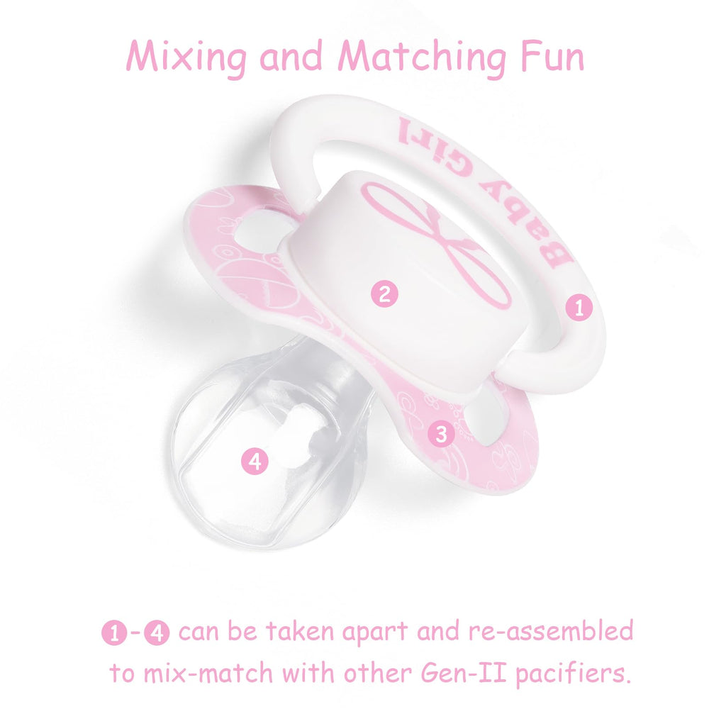 LittleForBig Bigshield Gen-II pacifier showing clear silicone nipple for smooth feel.