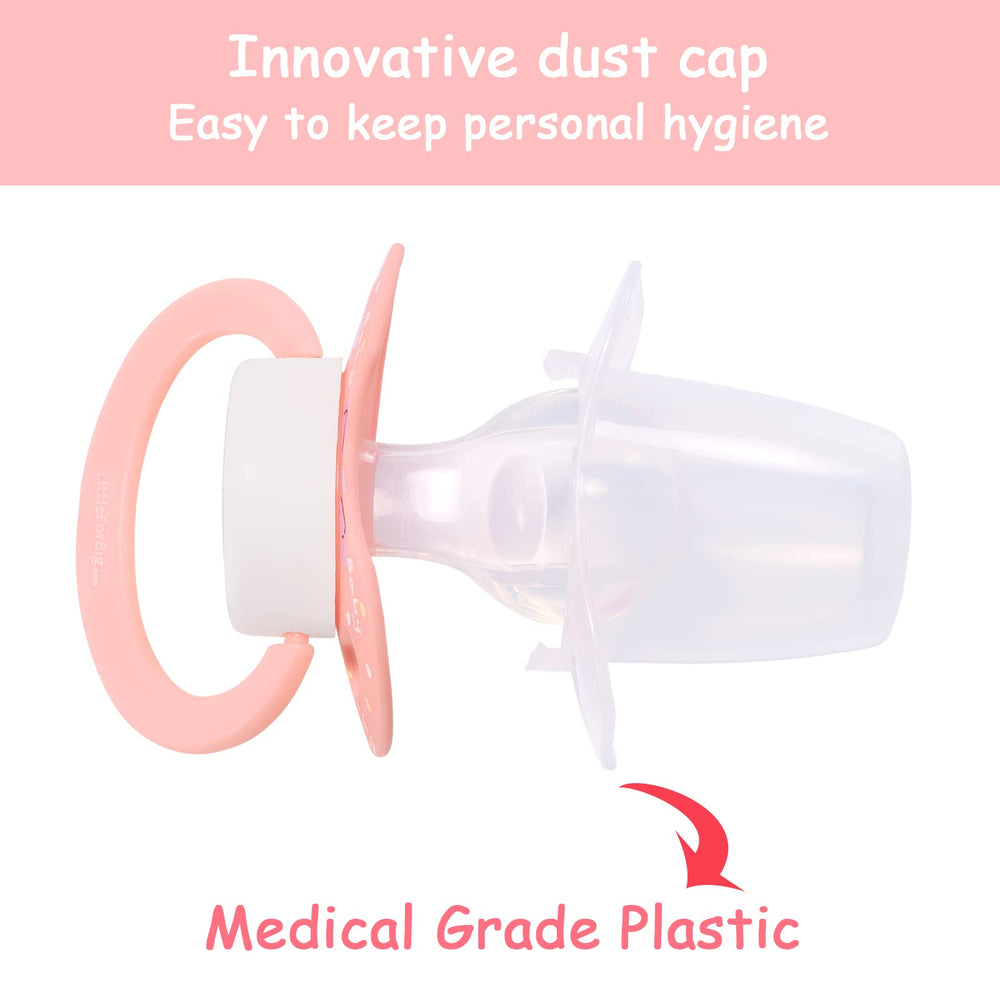 Bigshield Gen-II pacifier open assembly shows mix-match capability.
