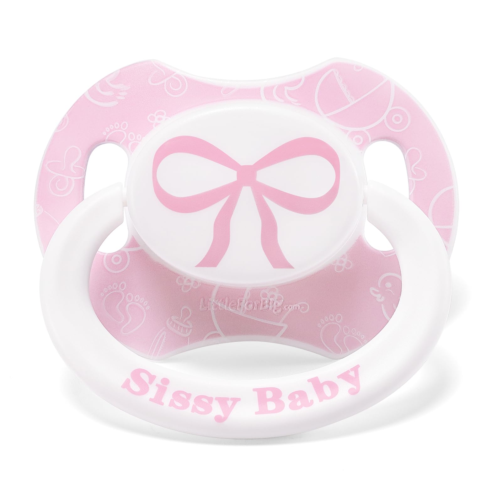 LittleForBig Bigshield Gen-II pacifier pink bow button for easy customization