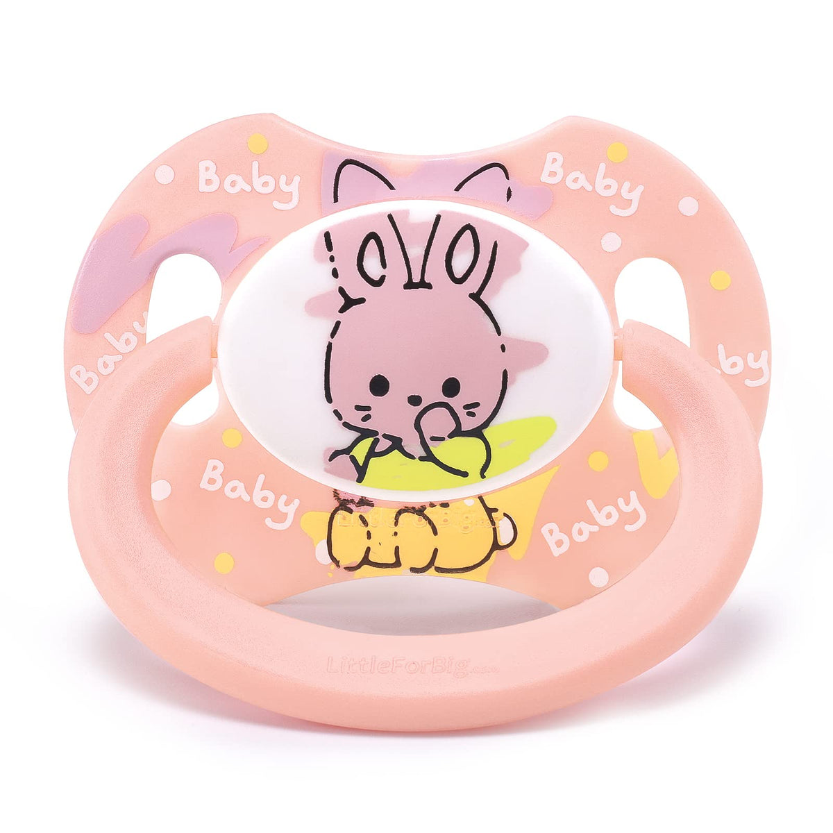 Littleforbig Bigshield Gen-II pacifier pink bunny pattern for soothing comfort.