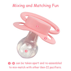 Littleforbig BigShield Gen-II pacifier pink dust cap keeps hygiene in check during play.