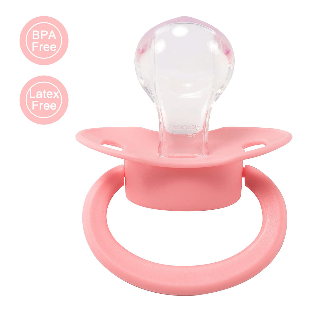 Littleforbig BigShield Gen-II pacifier pink shield supports safe handling and a breathable design.