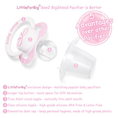 LittleForBig Bigshield Gen-II pacifier sissy baby shield with bold print