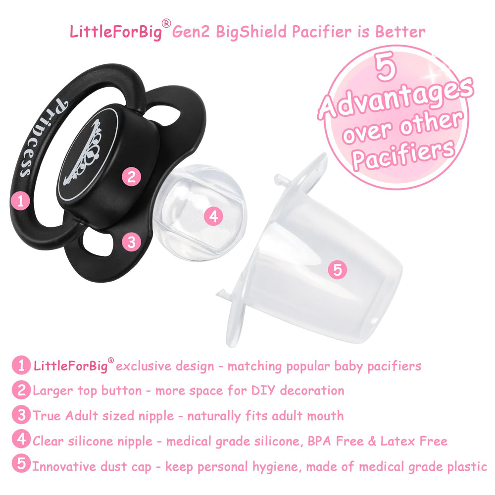Littleforbig Bigshield Gen-II pacifier large button enables easy DIY decoration