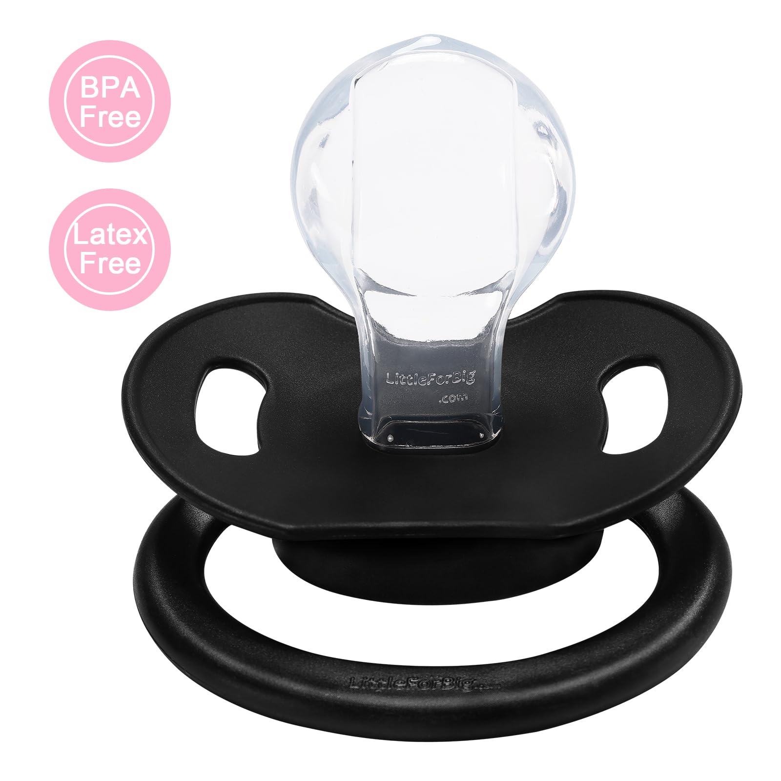 Littleforbig Bigshield Gen-II pacifier teat and shield sizes for secure fit