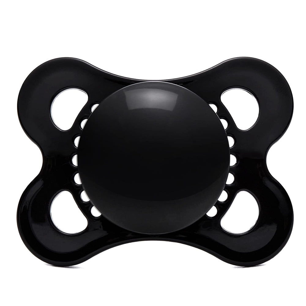 Littleforbig Bigshield Gen-3 Black teat closeup showing soft silicone nipple for gentle soothing