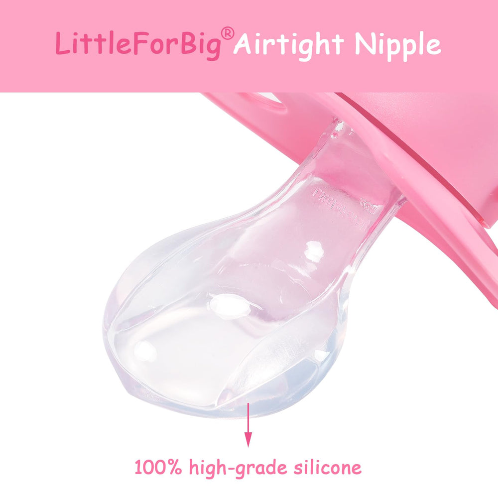 Littleforbig Bigshield Generation-II Rosy pacifier disassembled close-up demonstrates easy customization.