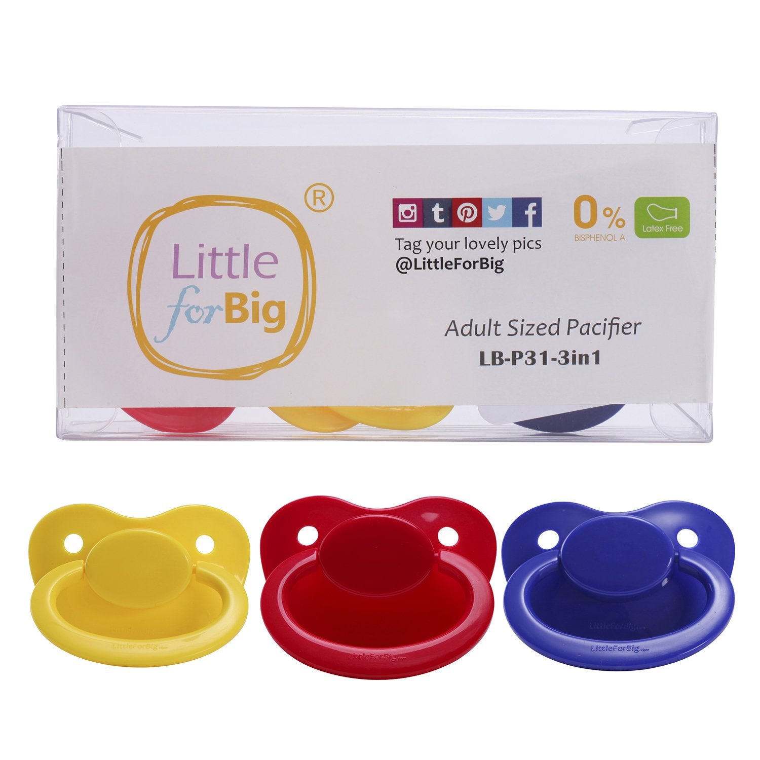 LittleForBig BigShield pack shot featuring three color options for personalization