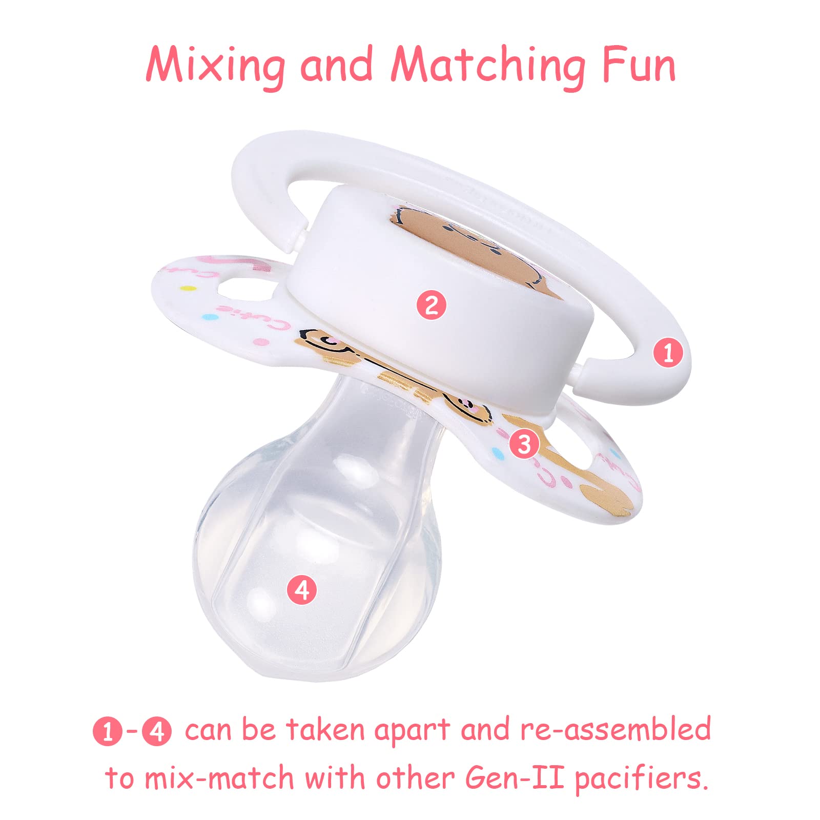 LittleForBig pacifier with innovative dust cap helps keep the nipple clean between uses.
