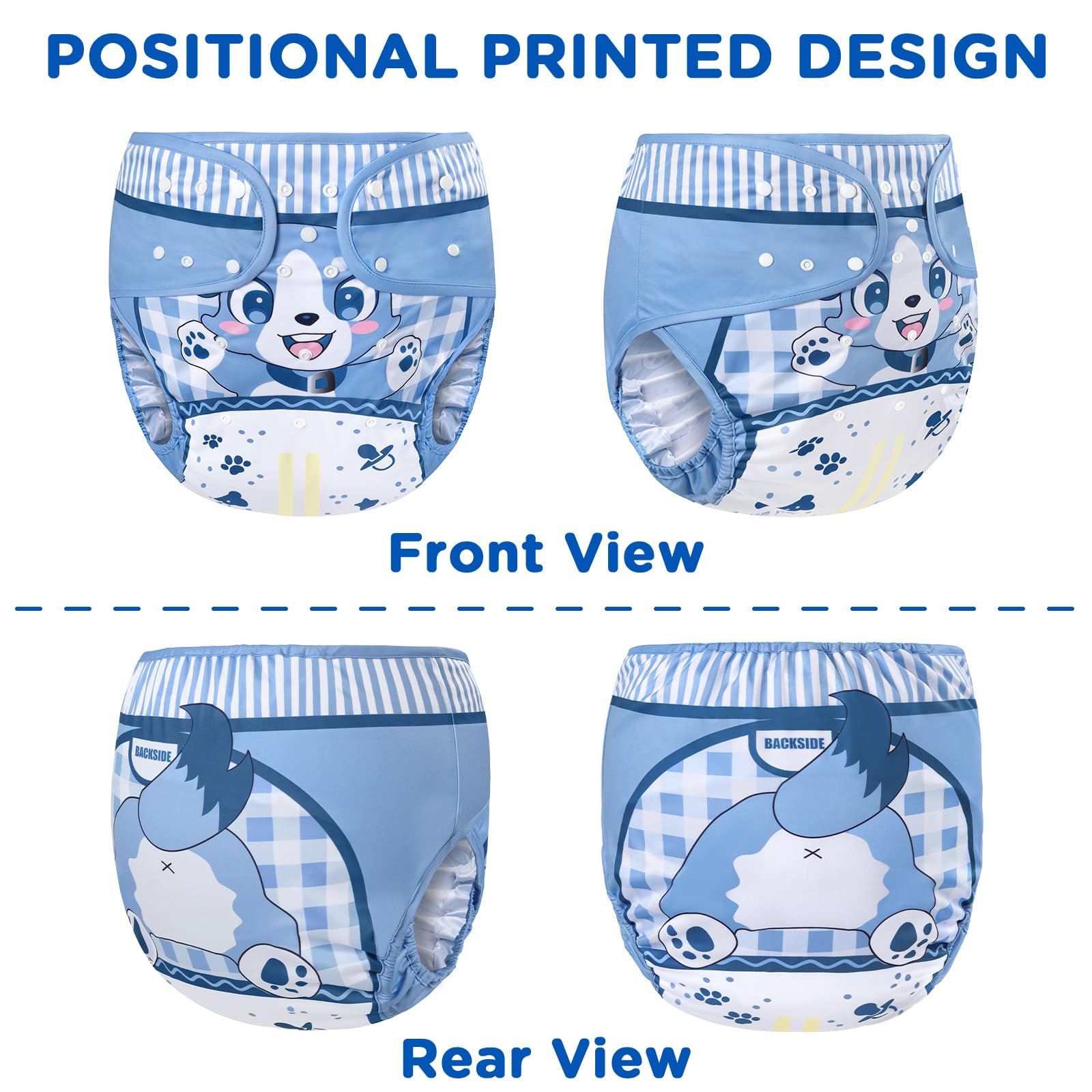 Littleforbig Little Blue M wrap laid out for machine washing for easy care and reuse.