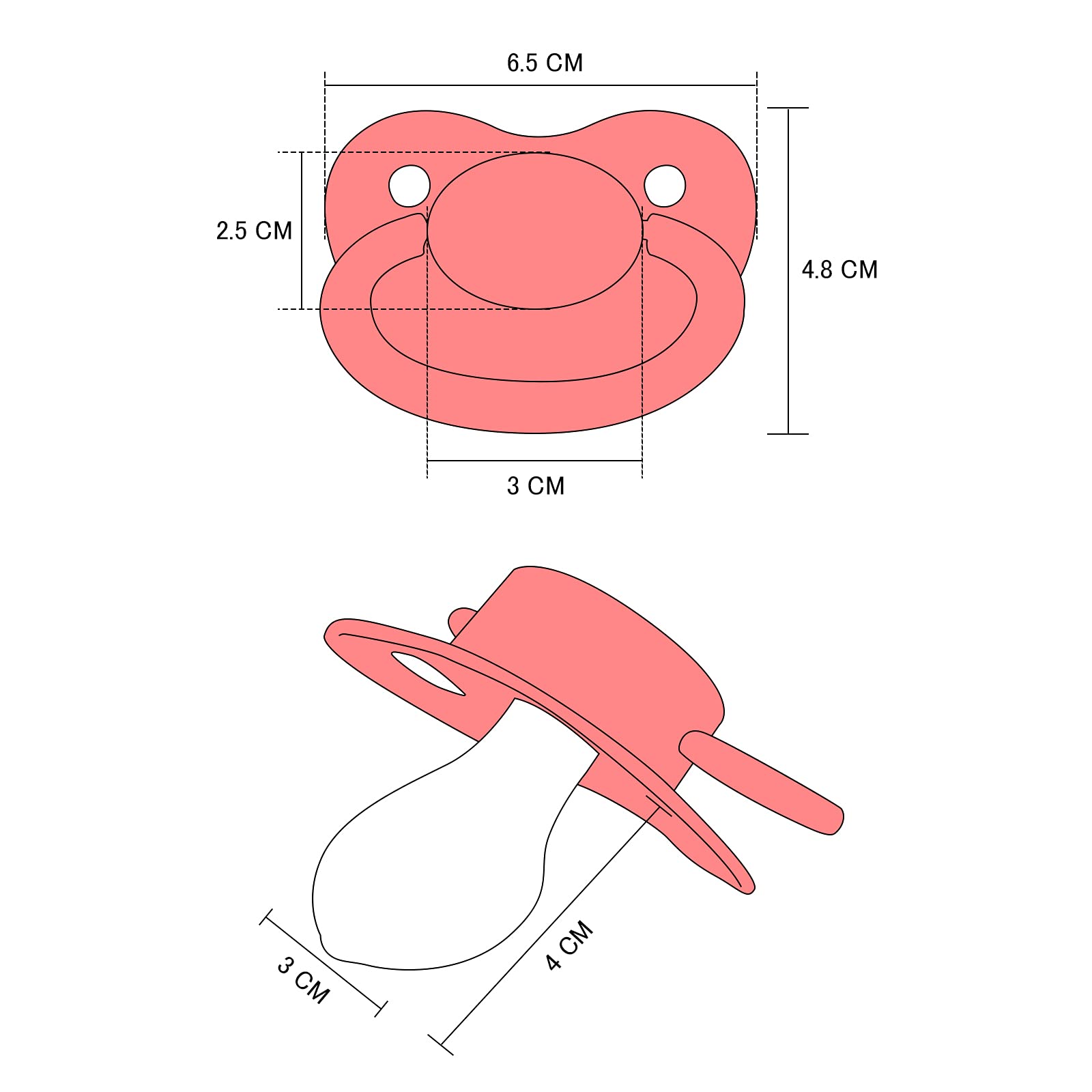 LittleForBig Gen-1 red pacifier with mix-and-match capability for customization