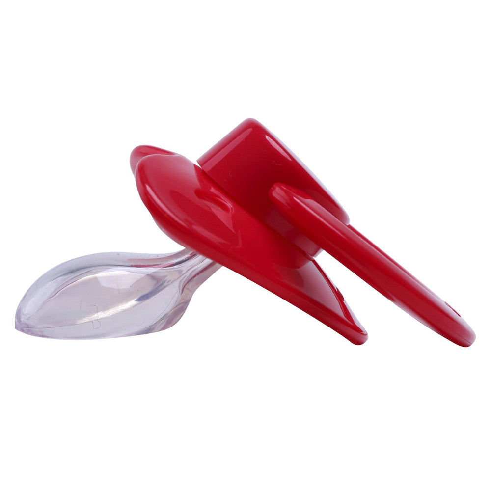 LittleForBig BigShield red shield close-up, breathable design for little cheeks