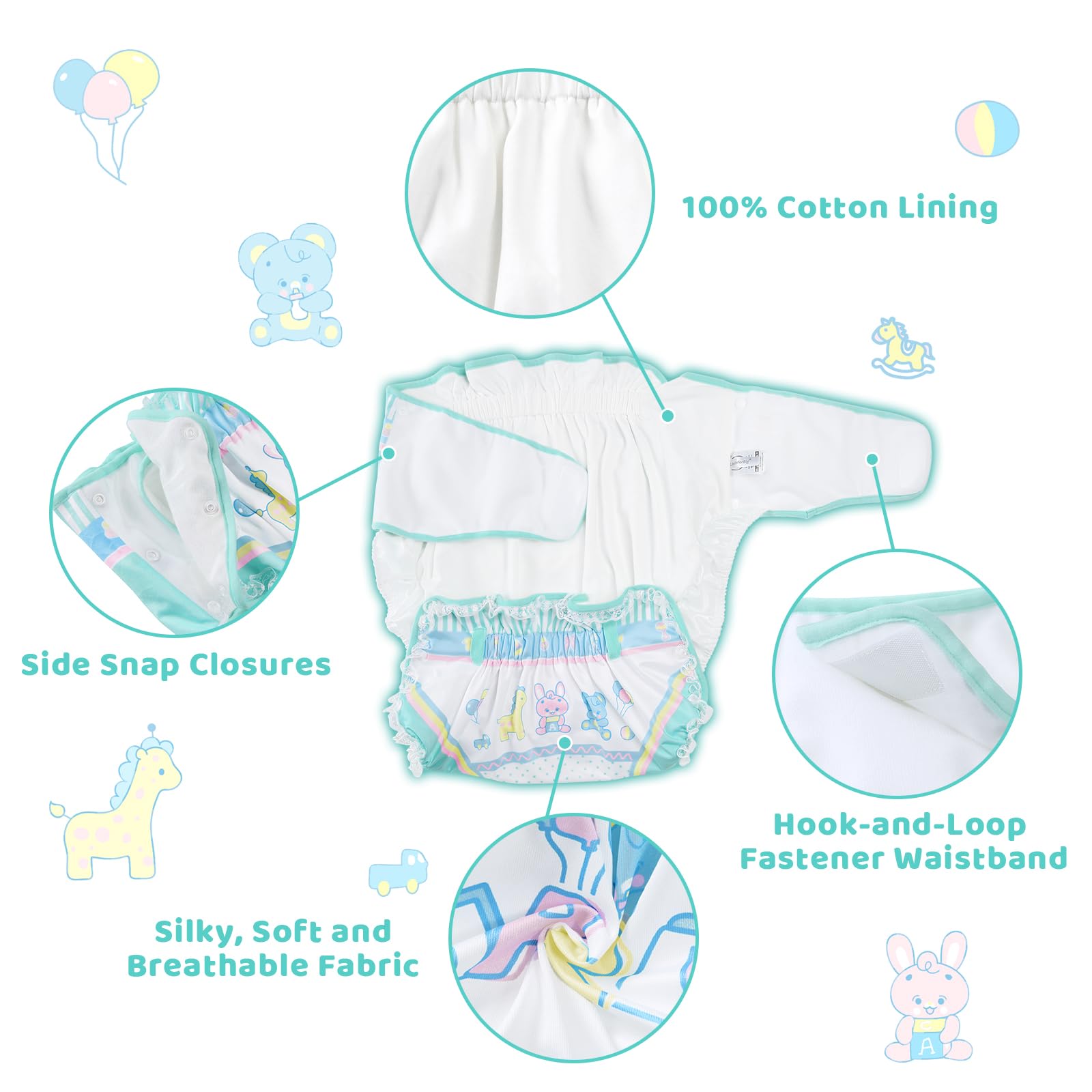 Littleforbig Silky Omutsu wrap pattern image highlighting playful design for daily wear.
