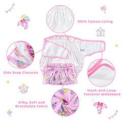 Littleforbig Silky wrap with side-snaps enables easy on-off wear.