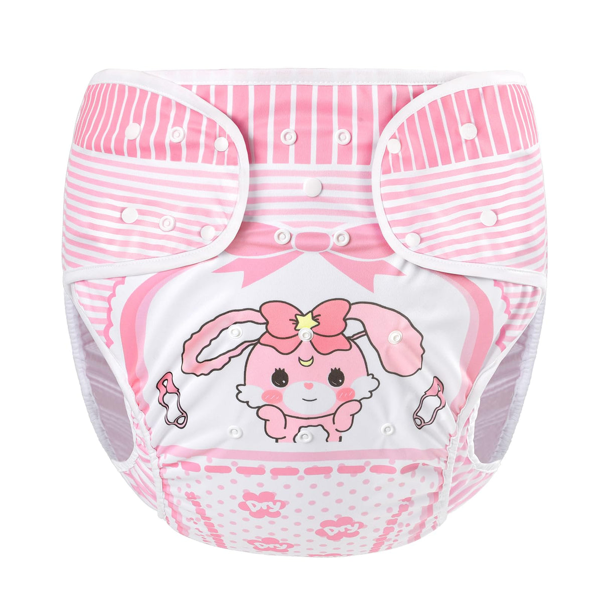 Littleforbig washable adjustable diaper wrap Usagi pattern size M for all-day comfort