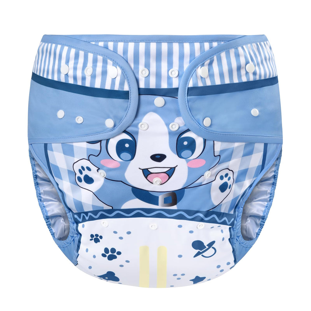 Littleforbig Little Blue M wrap close-up showing waterproof fabric for all-day protection.