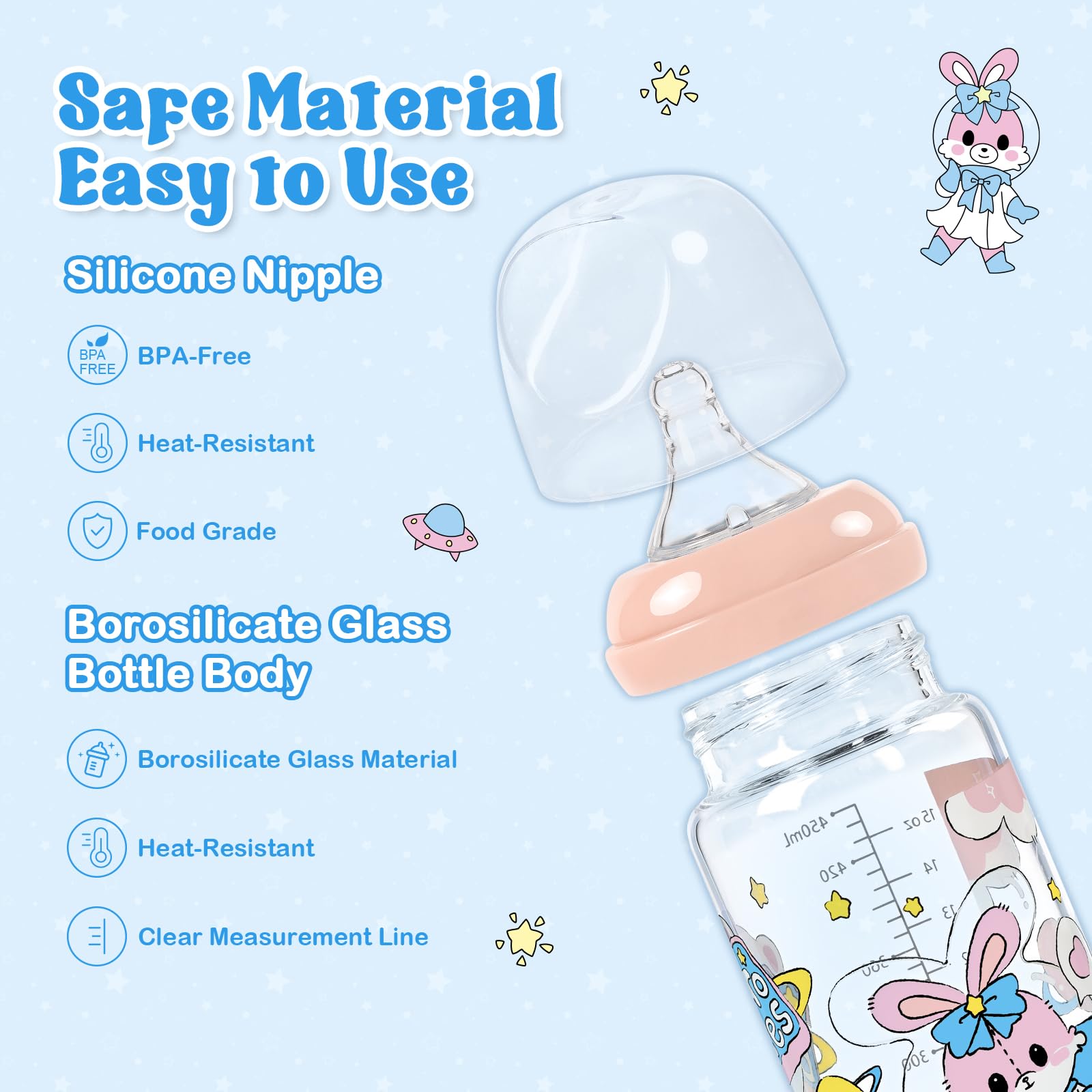 LittleForBig wide-mouth bottle open highlights easy filling and cleaning.