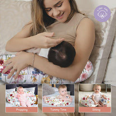 Little Grape Land baby-support pillow wide-design reveals spacious surface for growing infants.