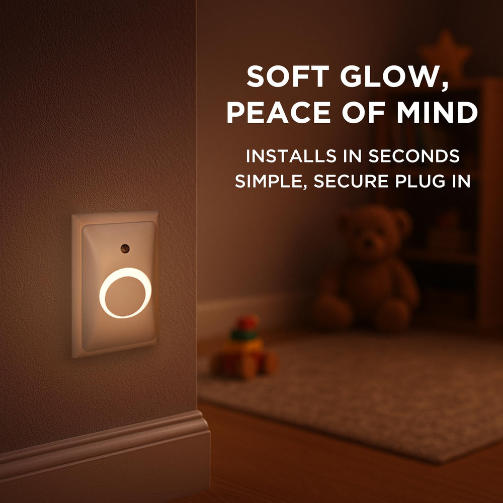 LittleHippo GlowGuard night light emits warm amber glow for soothing nighttime feeds.