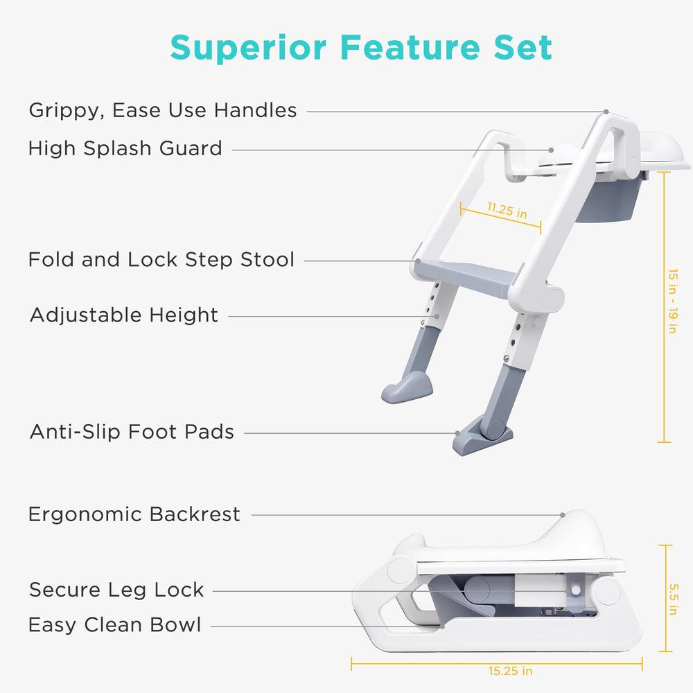 LittleHippo non-slip-base keeps the trainer steady on bathroom floors.