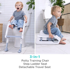 LittleHippo step-stool-ladder offers safe, adjustable height for toilet training.