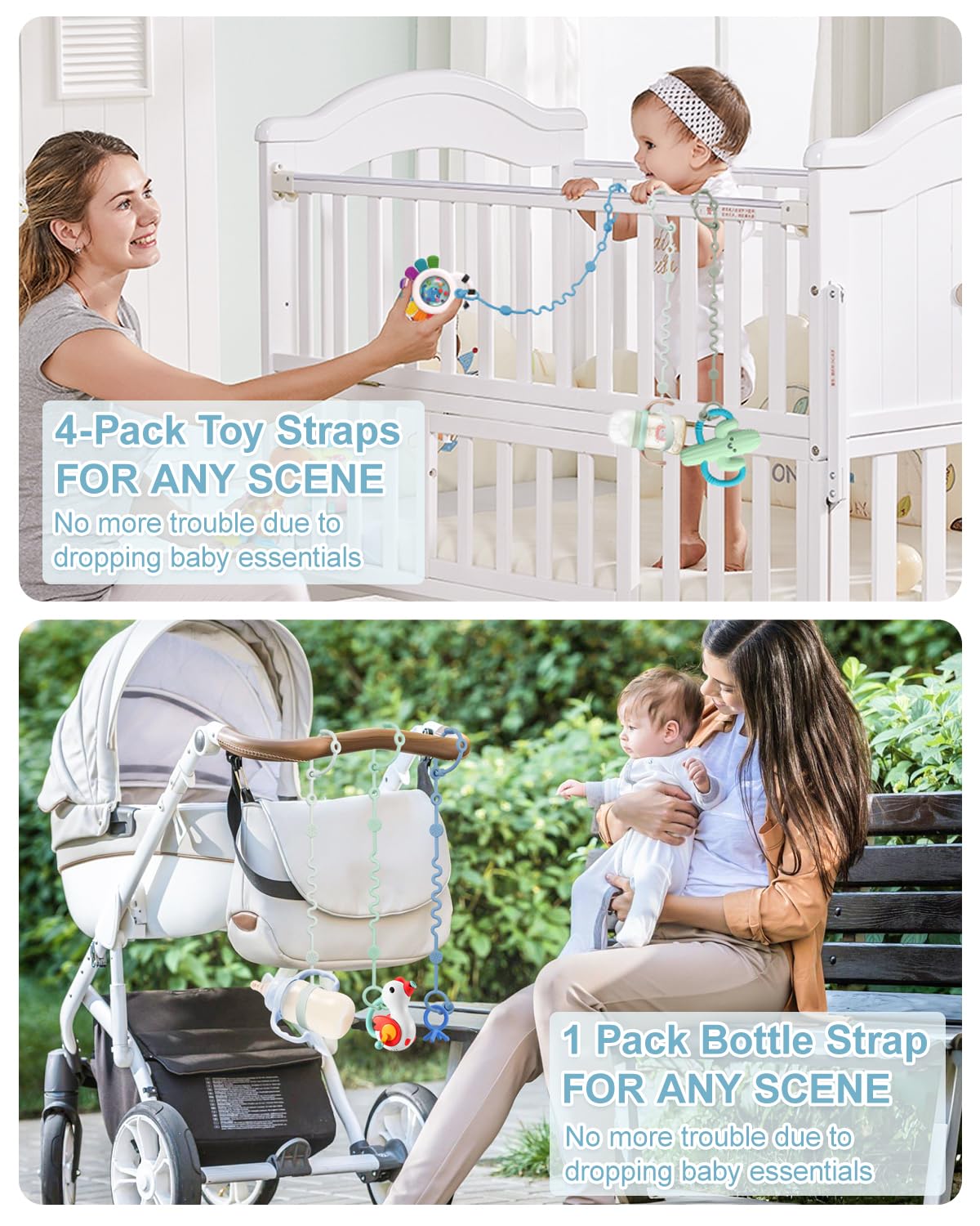 LittleHugs high-chair car-seat clip ensures teething toys stay nearby.