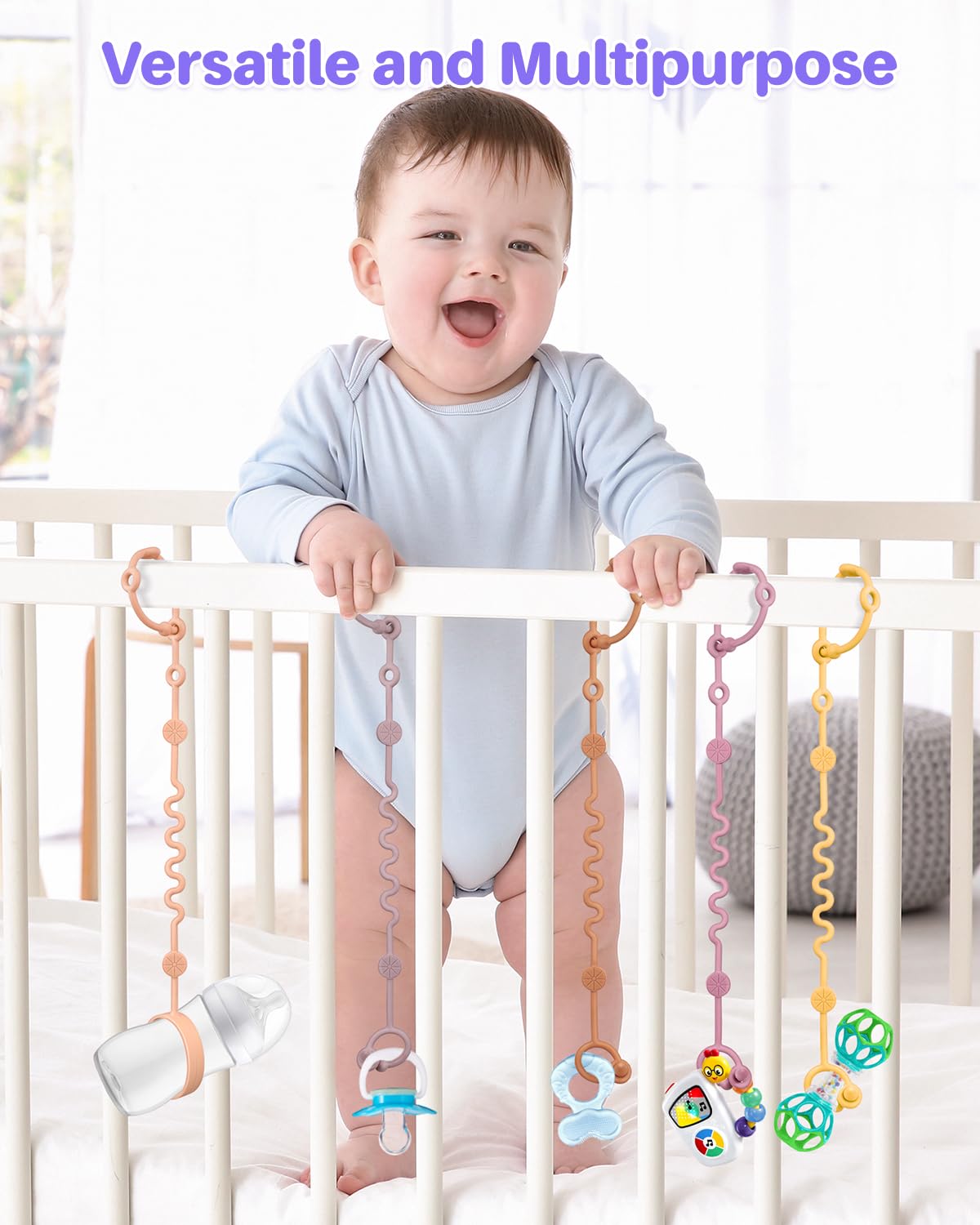 LittleHugs pacifier clip with silicone strap for on-the-go teether use