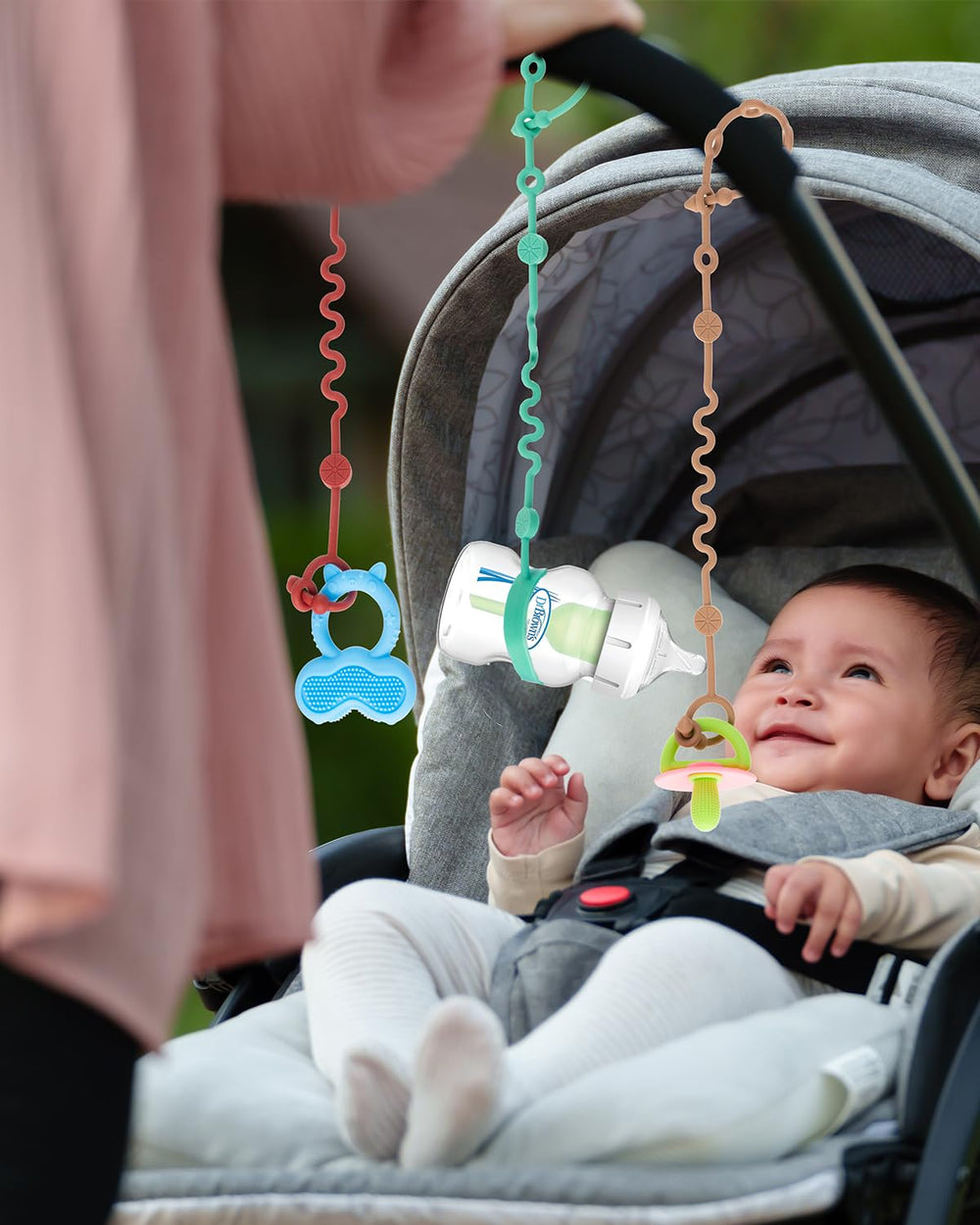 LittleHugs dishwasher-safe straps simplify cleaning after playtime.