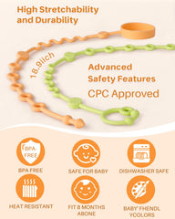 LittleHugs pacifier clip ensures pacifier stays close and clean.