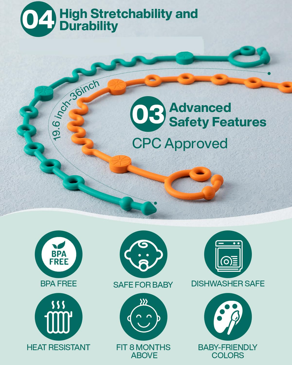 LittleHugs Toy Straps teether clip keeps teethers close for soothing moments.