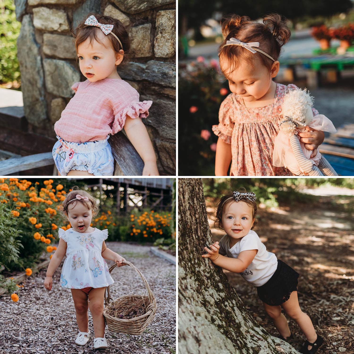 LittleJoJo lace bow headband; delicate detail for dressy occasions and photos.