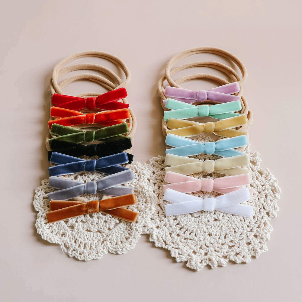 LittleJoJo velvet bow blush - gentle charm for newborn outfits and photo sessions