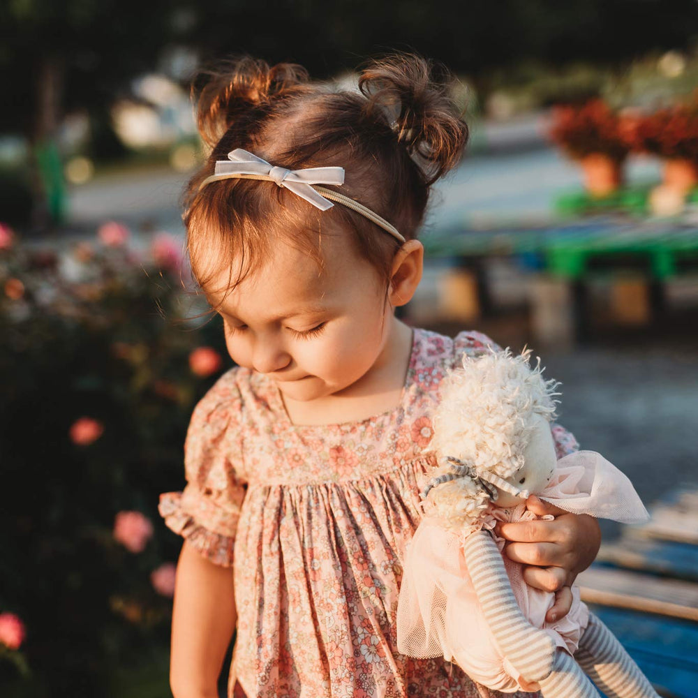 LittleJoJo velvet bow cream - timeless elegance for daily wear and family photos