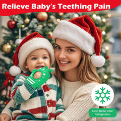 LittleLamb snowflake teething mitten textured silicone for gentle gum massage.