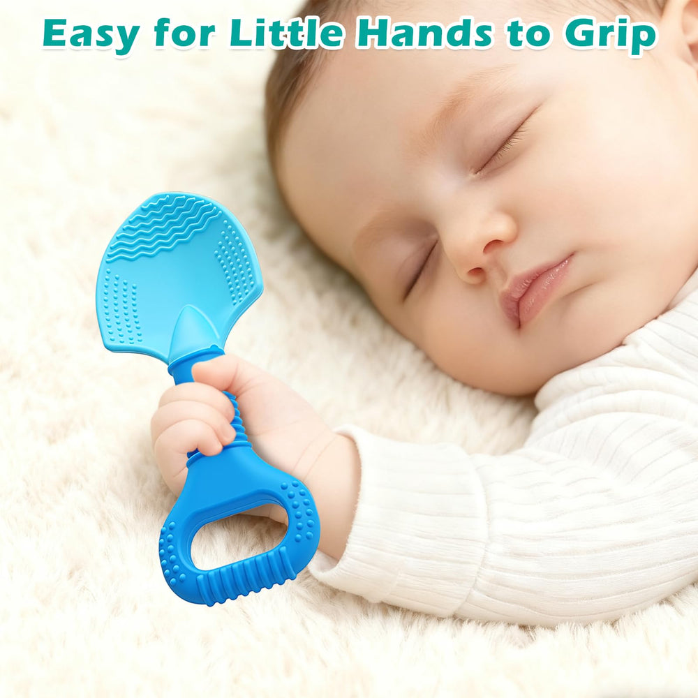 LittleLamb dishwasher-safe teether demonstrating quick and easy cleanup.