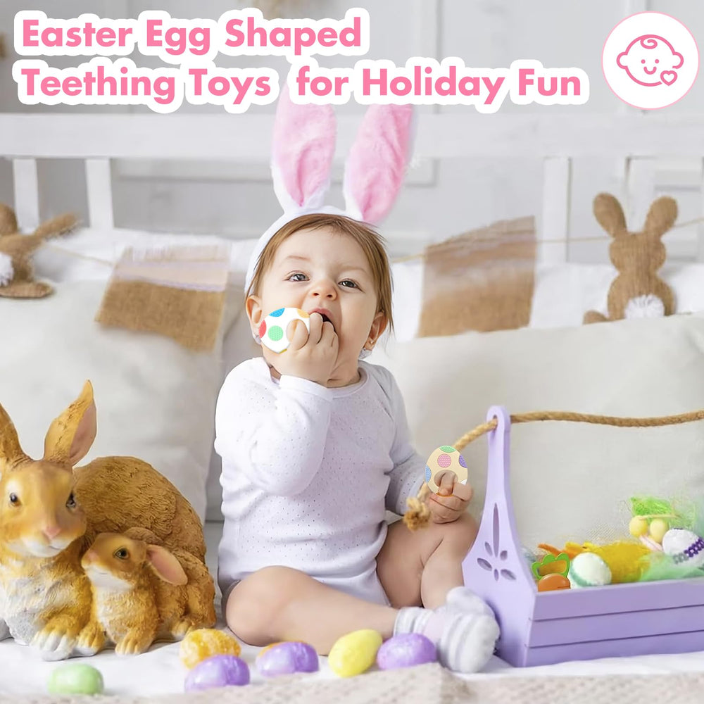 LittleLamb Easter teether closeup highlights easy-cleaning and sanitization