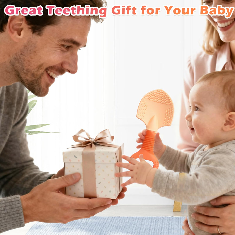 LittleLamb teether pacifier-hole image: clip-friendly design helps keep toys within reach.