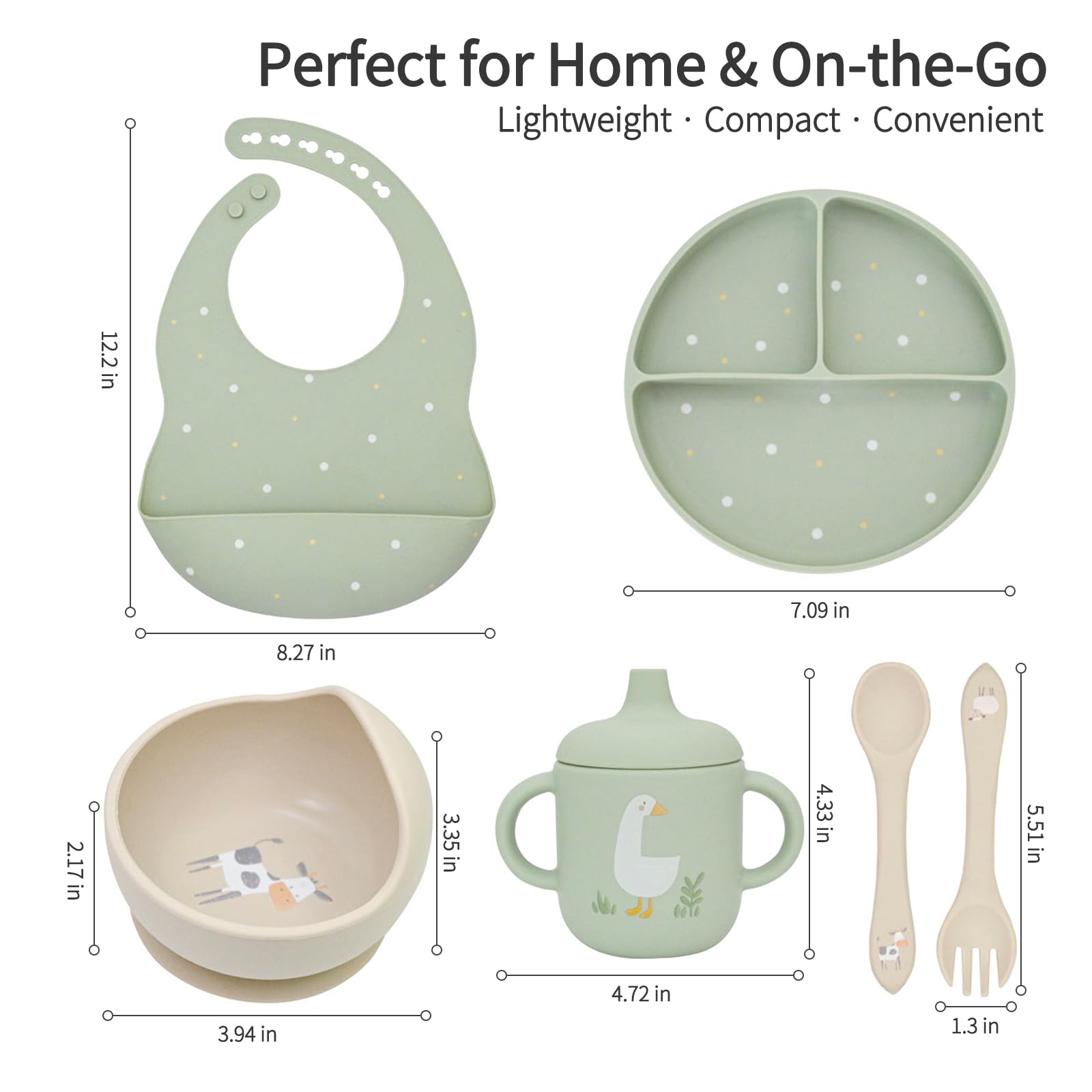 Little Rawr spoon and fork set promotes early self-feeding skills.