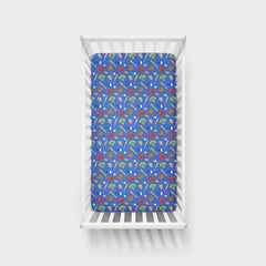 Little Sleepies Blue All Stars crib sheet design adds cute nursery style.