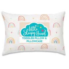 Little Sleepy Head toddler pillow 13x18 rainbow design supports comfortable neck alignment for kids.