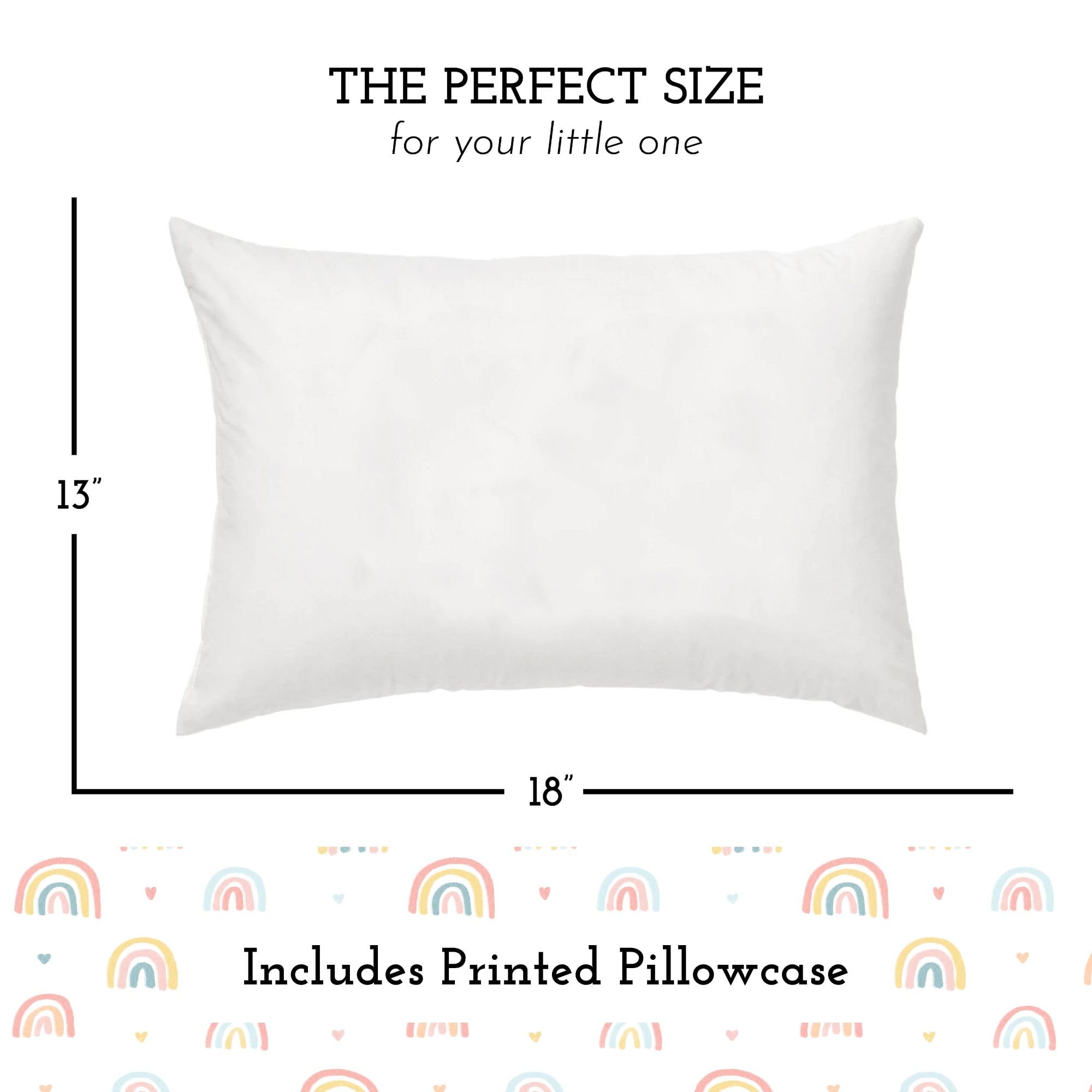 Little Sleepy Head toddler pillowcase rainbow protects pillow and stays gentle on skin.