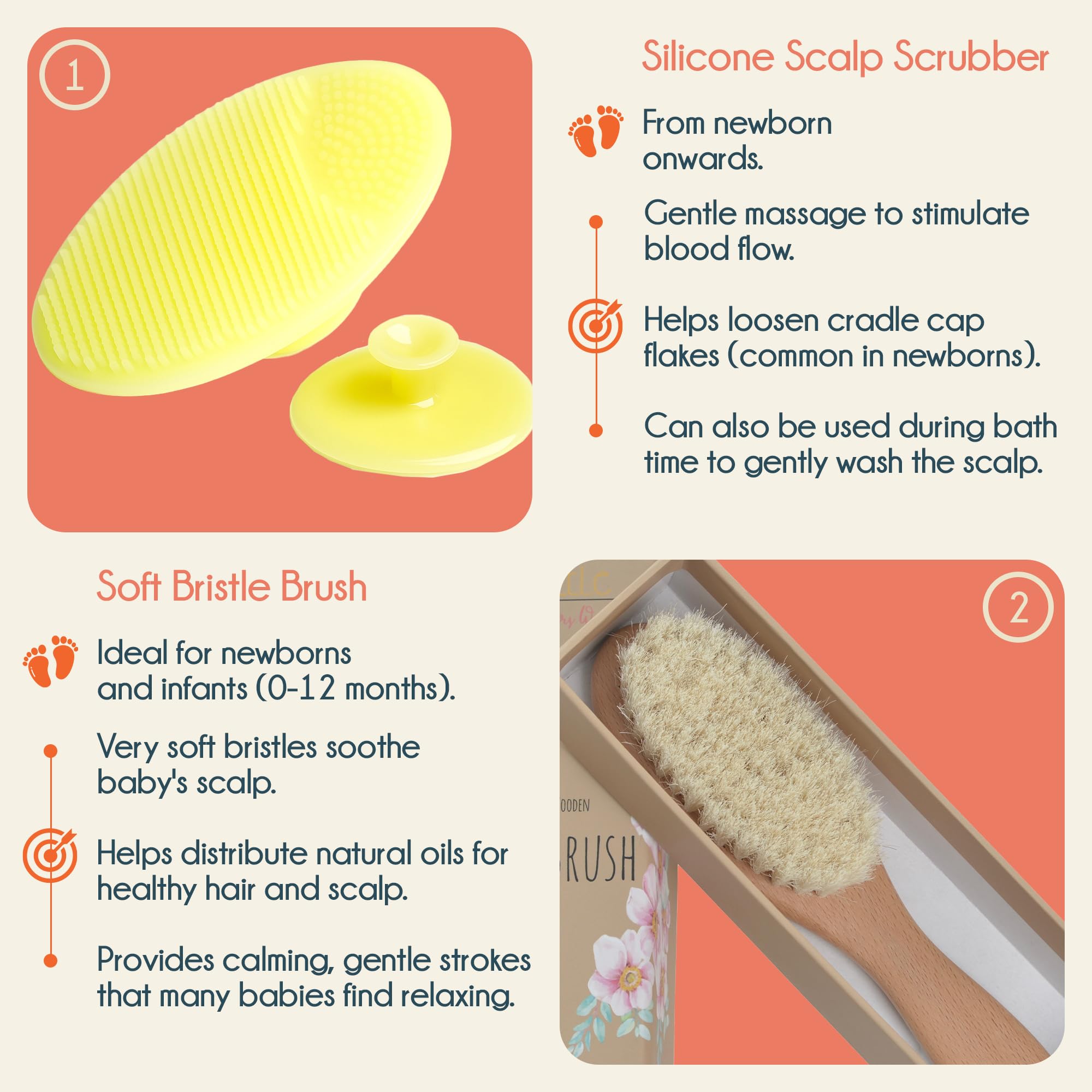 Little Tinkers World newborn to toddler brush set for daily care routines.